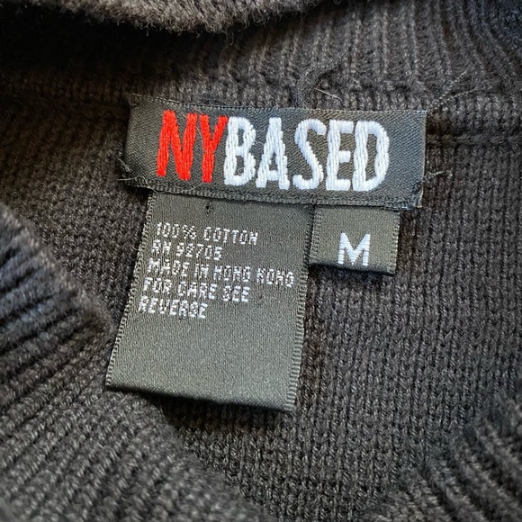 Vintage 90s/Y2k NY Based 100% Cotton Geometric Color Block Mock Neck Sweater - Picture 4 of 5